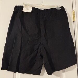 H&M Premium Linen Blend Shorts Black Relaxed Fit Mid Length Men’s Size M NWT